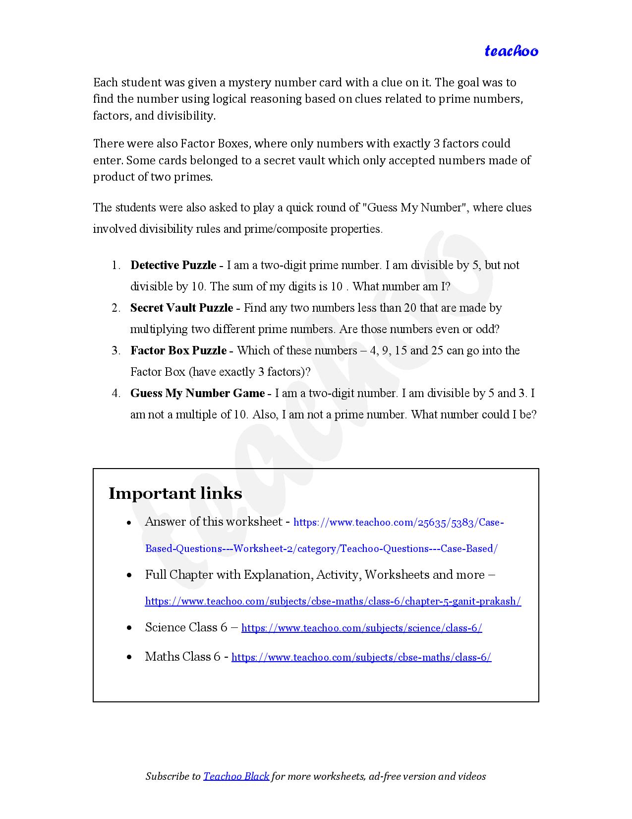 part 5 - Case Based Questions - Worksheet 2 - Teachoo Questions - Case Based - Chapter 5 Class 6 - Prime Time (Ganita Prakash) - Class 6 (Ganita Prakash & Old NCERT)