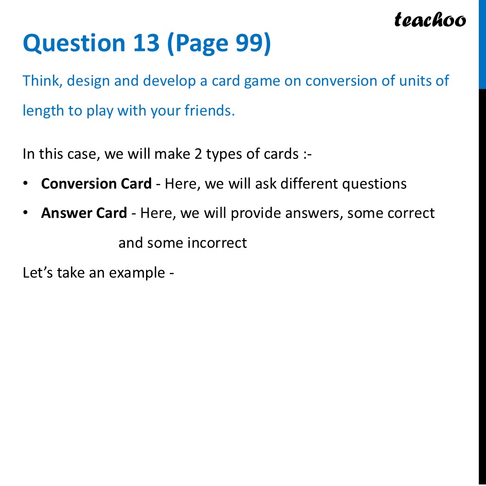 [Science] Think, design and develop a card game on conversion of units - Questions at the end of chapter (Page 97, 98 & 99)