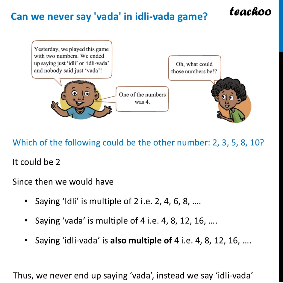 [Ganita Prakash] Can we never say 'vada' in idli-vada game? - Teachoo - Idli Vada Game