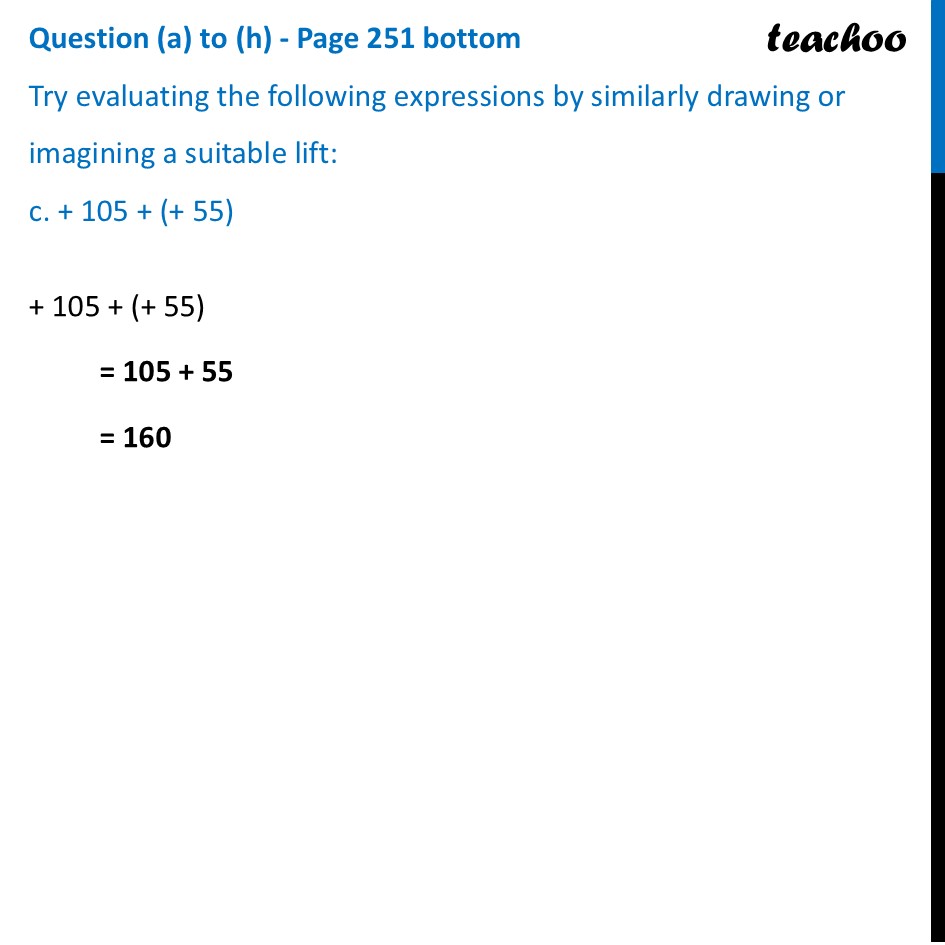 part 3 - Question (a) to (h) - Page 251 bottom - Adding and Subtracting Larger Numbers - Chapter 10 Class 6 - The other side of Zero (Ganita Prakash) - Class 6 (Ganita Prakash & Old NCERT)