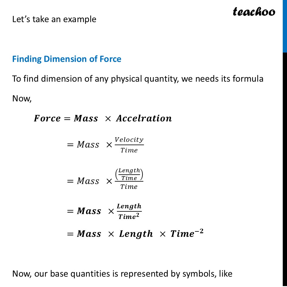 part 3 - Dimensions of Physical Quantities - Concepts - Chapter 1 - Units and Measurement - Physics Class 11
