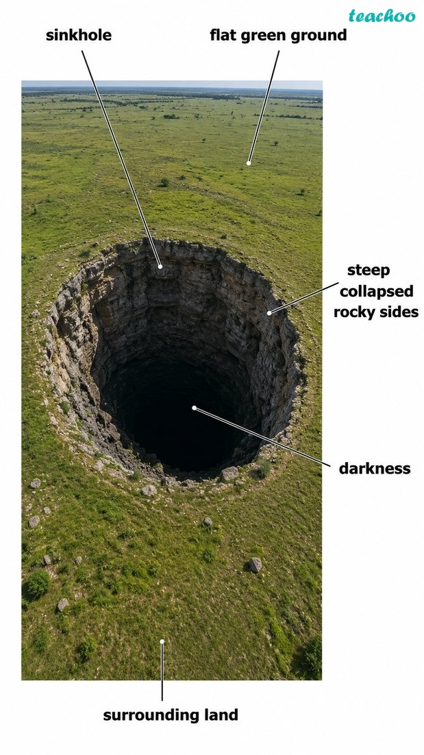 Fig. 2.26 — Underground river shown flowing below the Earth’s surface in a cave-like passage.