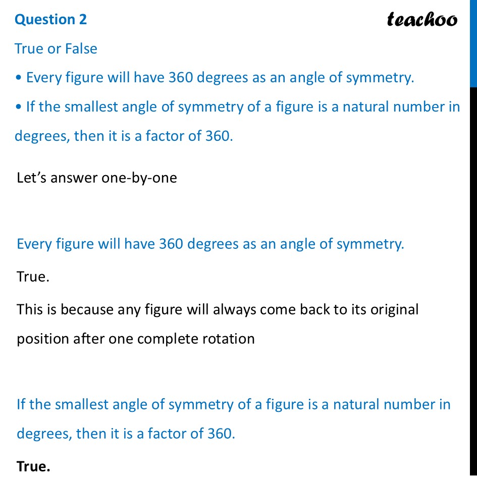 [Class 6] Every figure will have 360 degrees as an angle of symmetry - Questions - Page 236