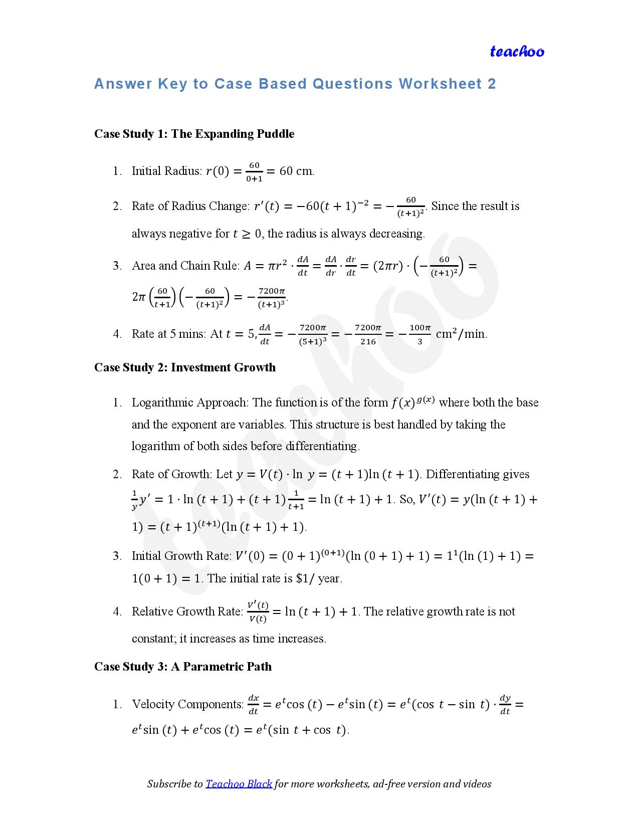 part 6 - Case Based Questions - Worksheet 2 - Teachoo Questions - Case Based - Serial order wise - Chapter 5 Class 12 Continuity and Differentiability
