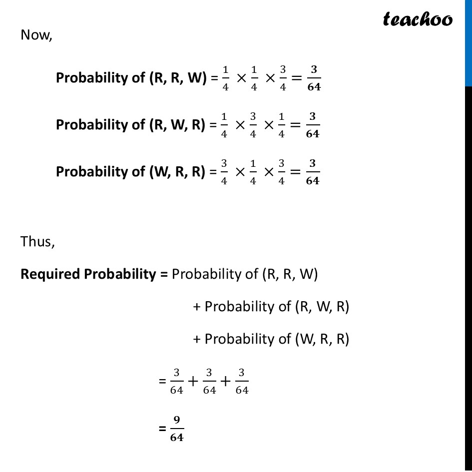 part 2 - Question 12 (v) - End-of-Chapter Exercises - Chapter 7 - The Mathematics of Maybe: Introduction to Probability - Class 9
