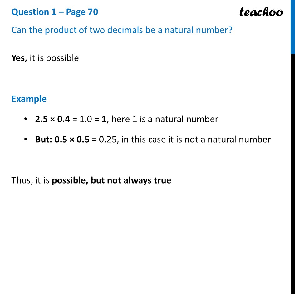 Can the product of two decimals be a natural number? [Ganita Prakash] - Decimal Multiplication