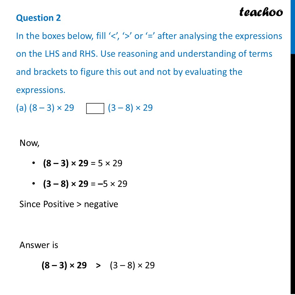 In the boxes below, fill ‘<’, ‘>’ or ‘=’ after analysing the expres... - Figure it out (Page 41, 42)