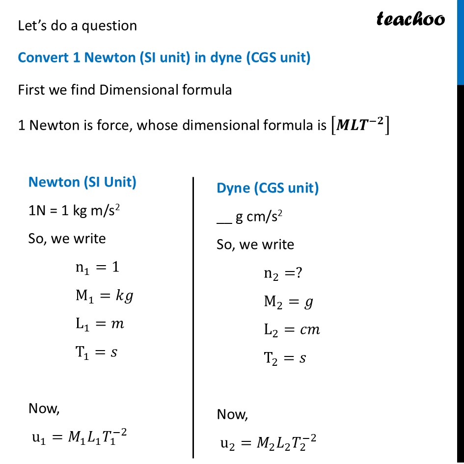 part 5 - Applications of Dimensional Analysis - Concepts - Chapter 1 - Units and Measurement - Physics Class 11