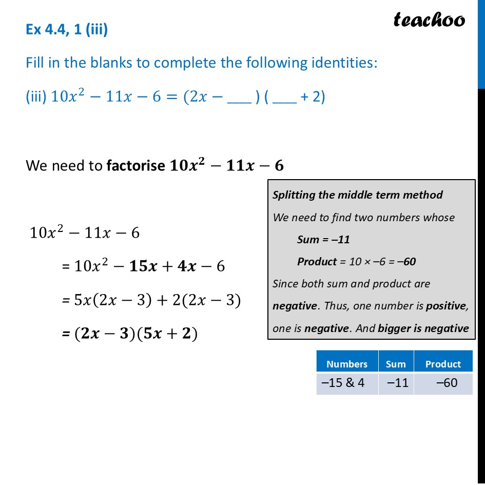 part 5 - Ex 4.4, 1 - Exercise Set 4.4 - Chapter 4 Class 9 - Exploring Algebraic Identities (Ganita Manjari I) - Class 9
