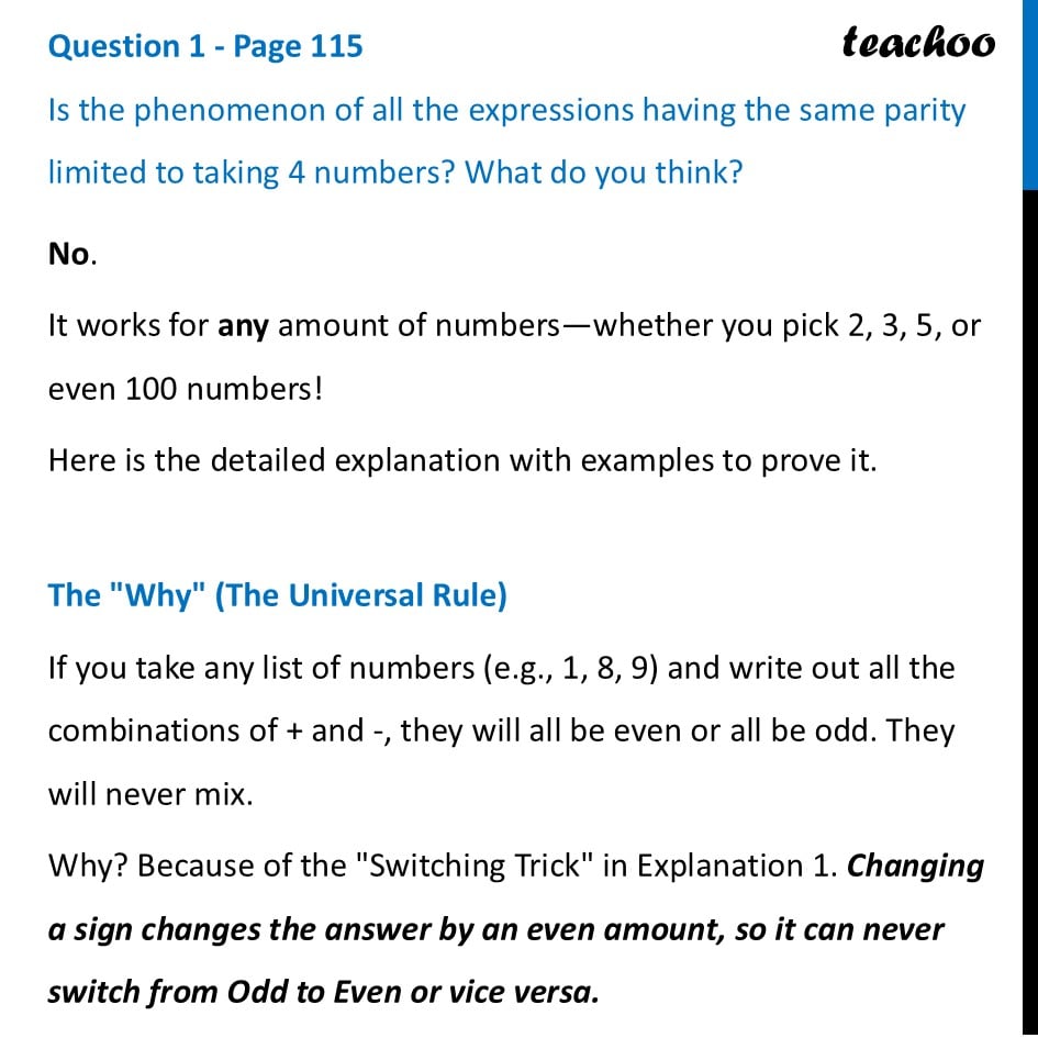 Is the phenomenon of all the expressions having the same parity - Sum of Consecutive Numbers