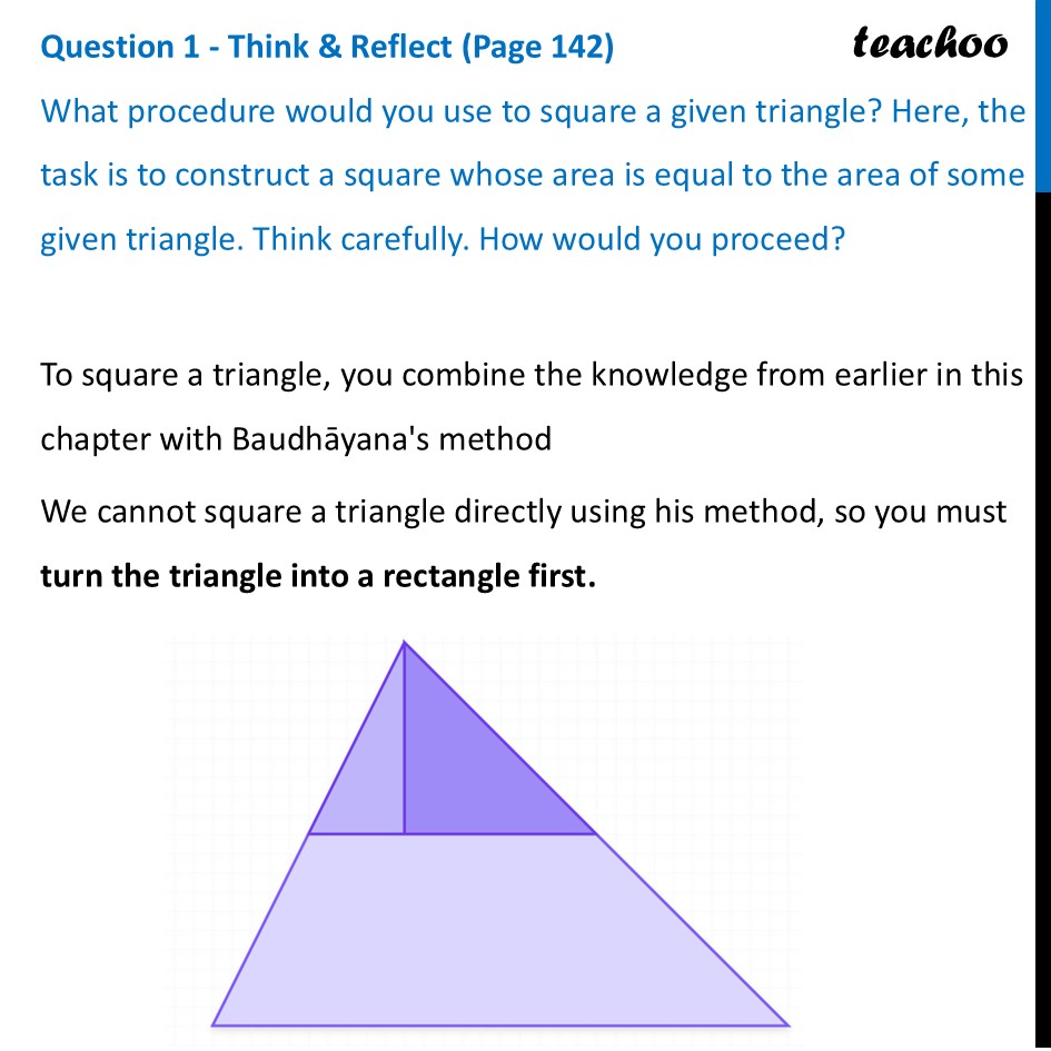 What procedure would you use to square a given triangle? [Class 9] - Squaring a Rectangle