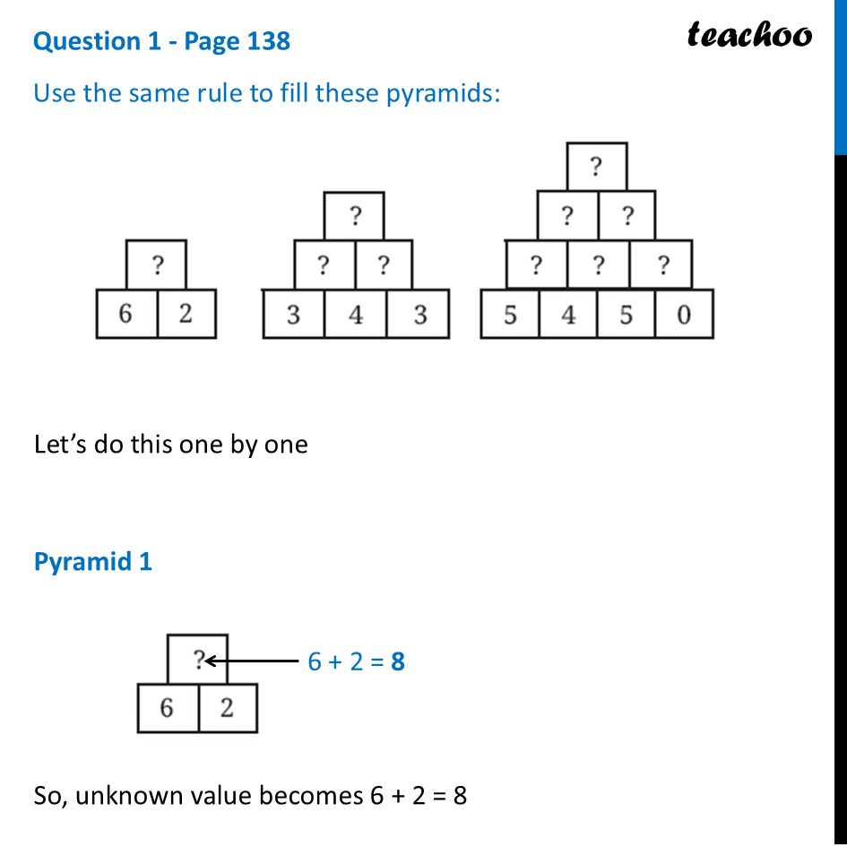 Use the same rule to fill these pyramids [Class 8 Ganita Prakash] - Number Pyramids
