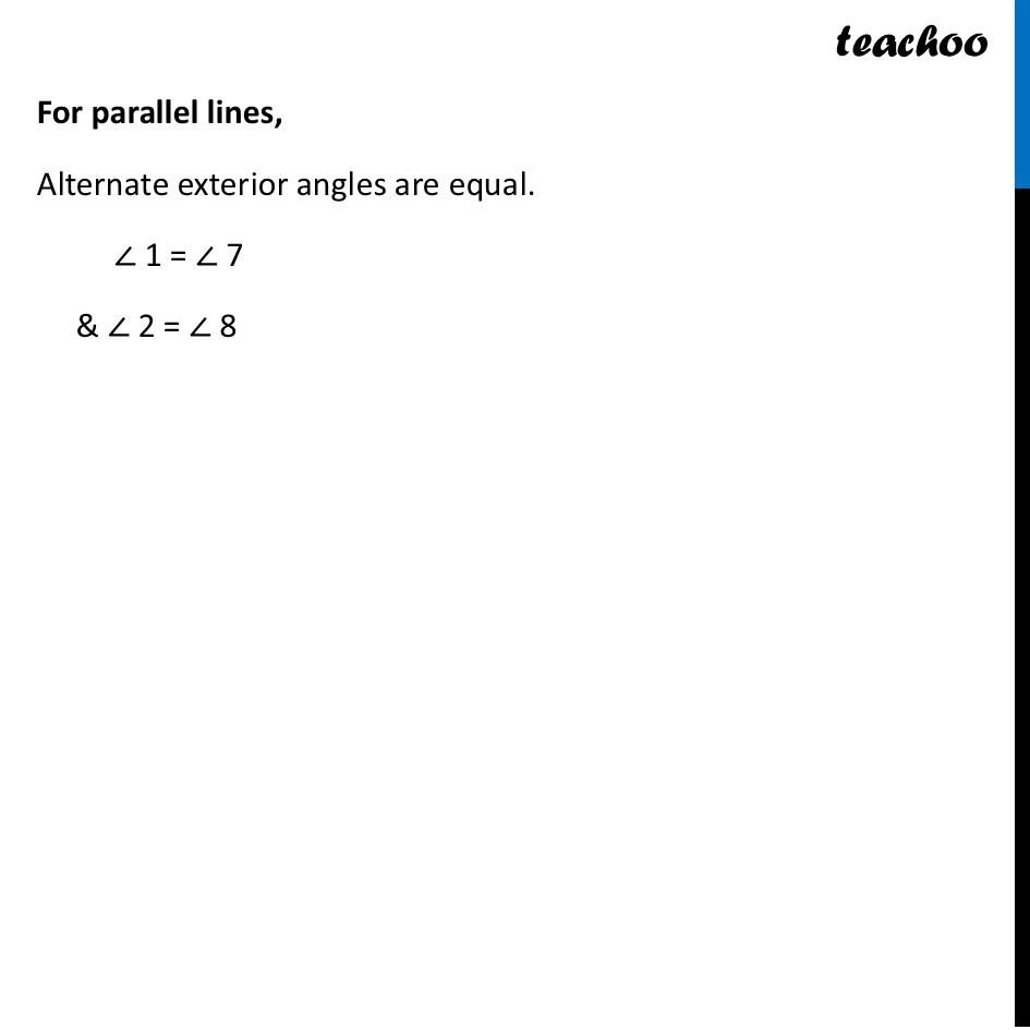 part 7 - Angles formed when transversal intersects two lines - Transversals - Chapter 5 Class 7 - Parallel and Intersecting Lines (Ganita Prakash) - Class 7 (Ganita Prakash & Old NCERT)