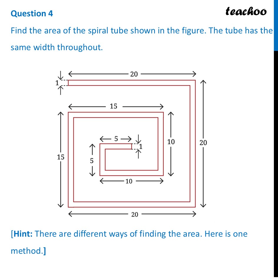 Find the area of the spiral tube shown in the figure. The tube has - Figure it out - Page 150-152
