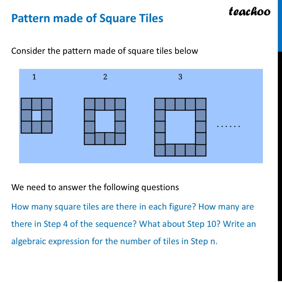 Pattern made of Square Tiles - Chapter 6 Class 8 Ganita Prakash - This Way or That Way, All Ways Lead to the Bay