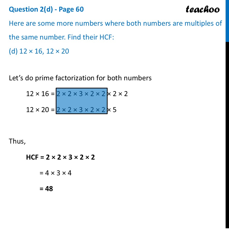 part 4 - Question 2 - Page 60 - Miscellenaous Questions on HCF, LCM - Chapter 3 Class 7 - Finding Common Ground (Ganita Prakash II) - Class 7 (Ganita Prakash 1, 2 & old NCERT)