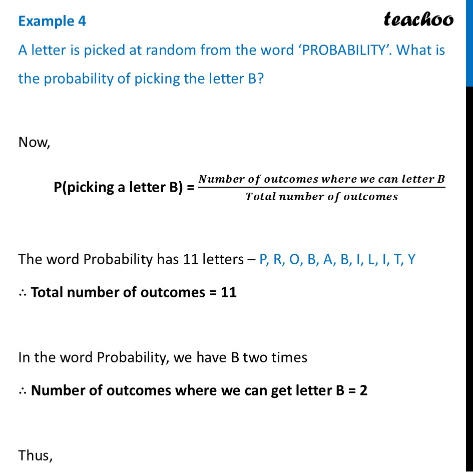 [Class 9] A letter is picked at random from the word ‘PROBABILITY’. - Experimental and Theoretical Probability