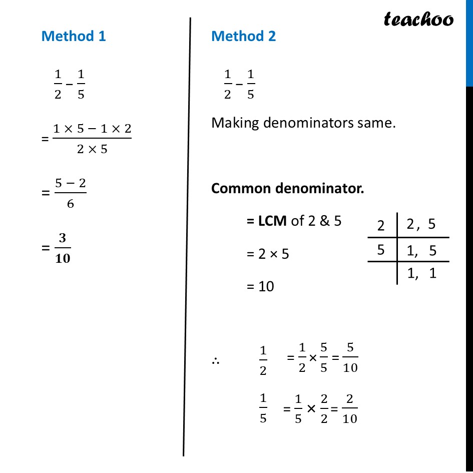 part 2 - Subtracting Fractions with different denominators - Subtraction of Fractions - Chapter 7 Class 6 - Fractions (Ganita Prakash) - Class 6 (Ganita Prakash & Old NCERT)