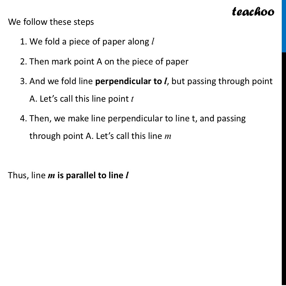 part 2 - Drawing Parallel Lines using Paper folding - Drawing Parallel Lines - Chapter 5 Class 7 - Parallel and Intersecting Lines (Ganita Prakash) - Class 7 (Ganita Prakash & Old NCERT)