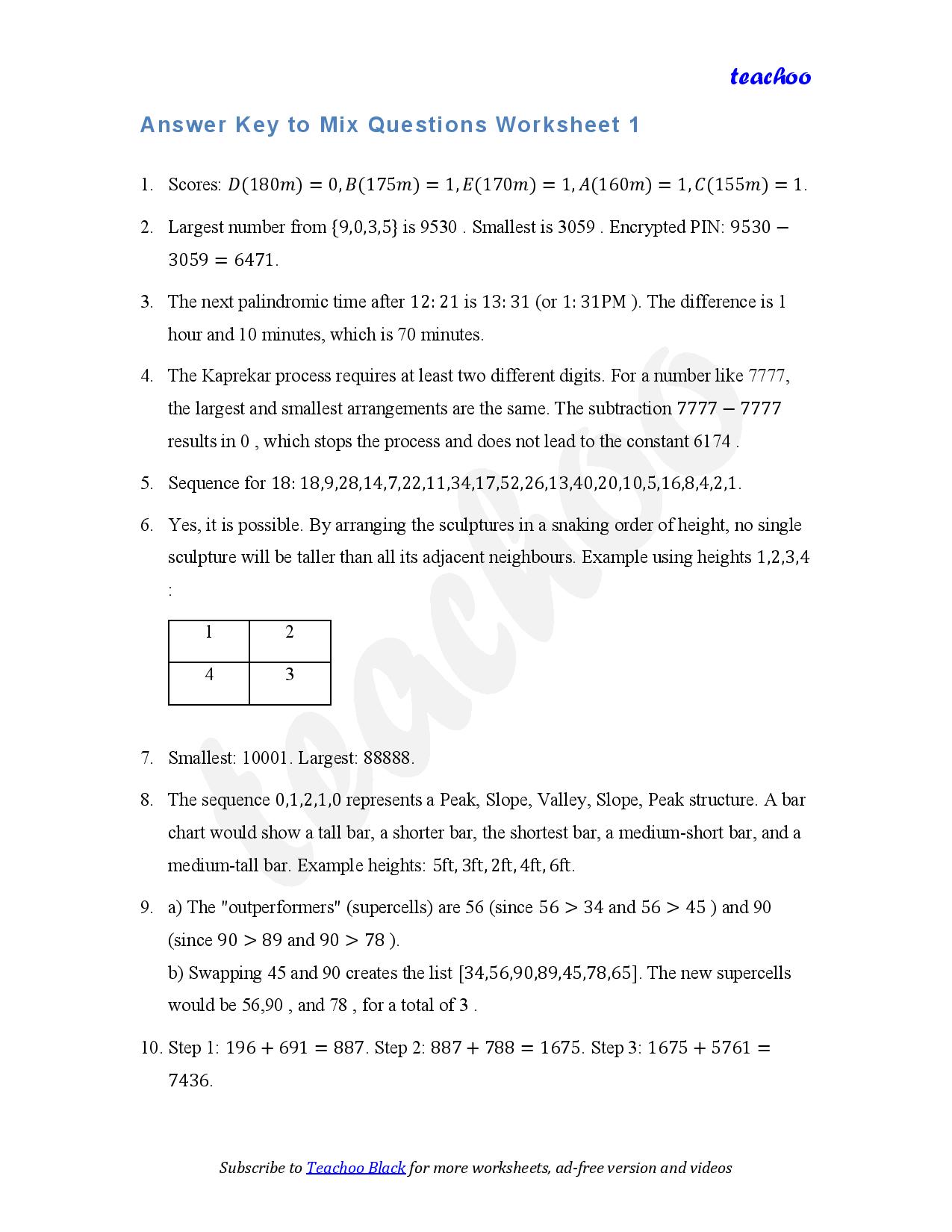 part 4 - Mix Questions - Worksheet 1 - Teachoo Questions - Mix - Chapter 3 Class 6 - Number Play (Ganita Prakash) - Class 6 (Ganita Prakash & Old NCERT)
