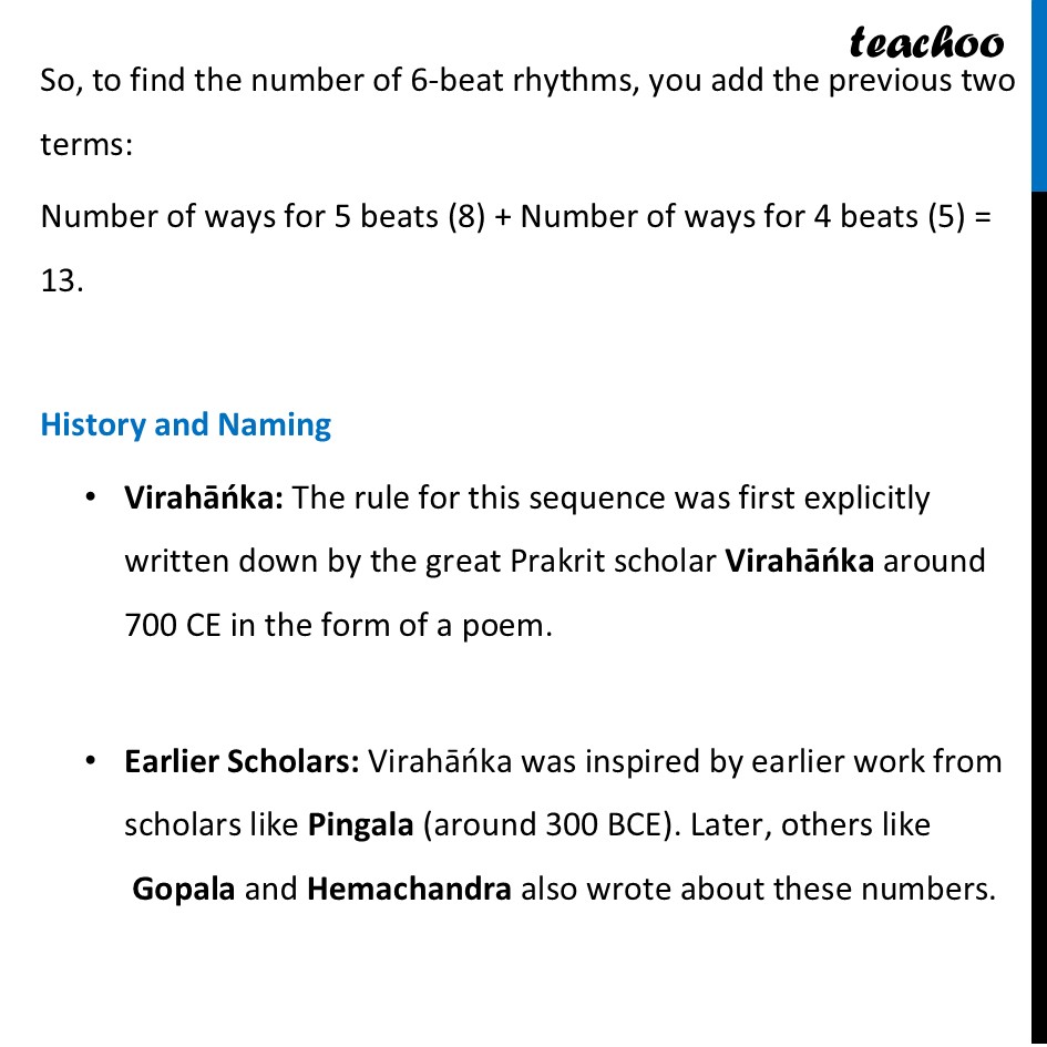 part 4 - Discovery of the Virahāṅka Numbers - Virahāṅka Fibonacci Numbers - Chapter 6 Class 7 - Number Play - Ganita Prakash - Class 7 (Ganita Prakash 1, 2 & old NCERT)