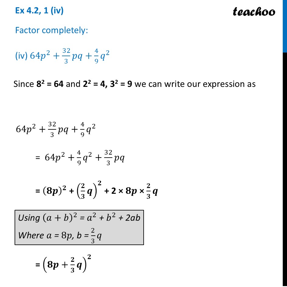 part 4 - Ex 4.2, 1 - Exercise Set 4.2 - Chapter 4 Class 9 - Exploring Algebraic Identities (Ganita Manjari I) - Class 9
