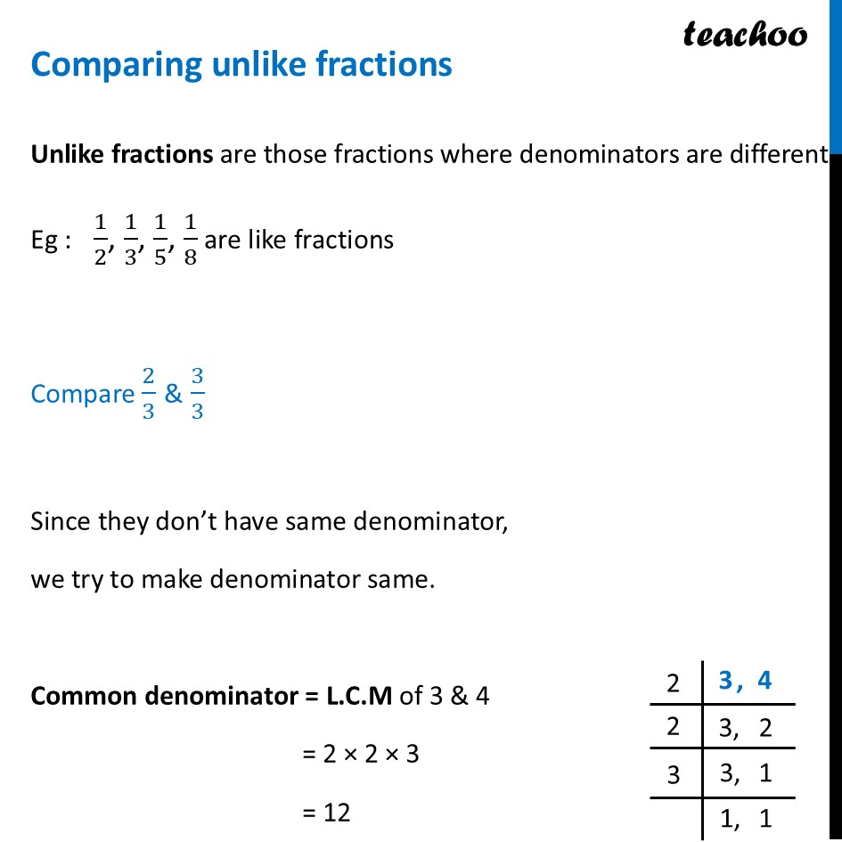 Comparing Unlike Fractions - with Solved Examples - Ganita Prakash - Comparing Fractions