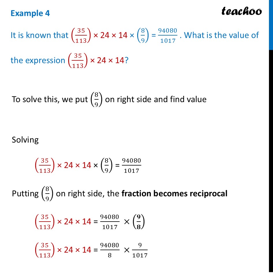 [Class 7] It is known that (35/113) × 24 × 14 × (8/9) = 94080/1017 - Solving Equations