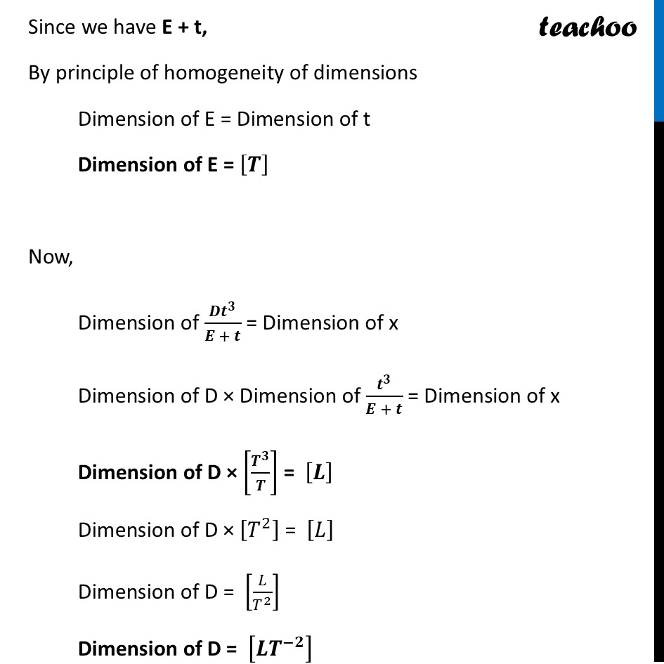 part 6 - Principle of Homogeneity of Dimensions - Concepts - Chapter 1 - Units and Measurement - Physics Class 11