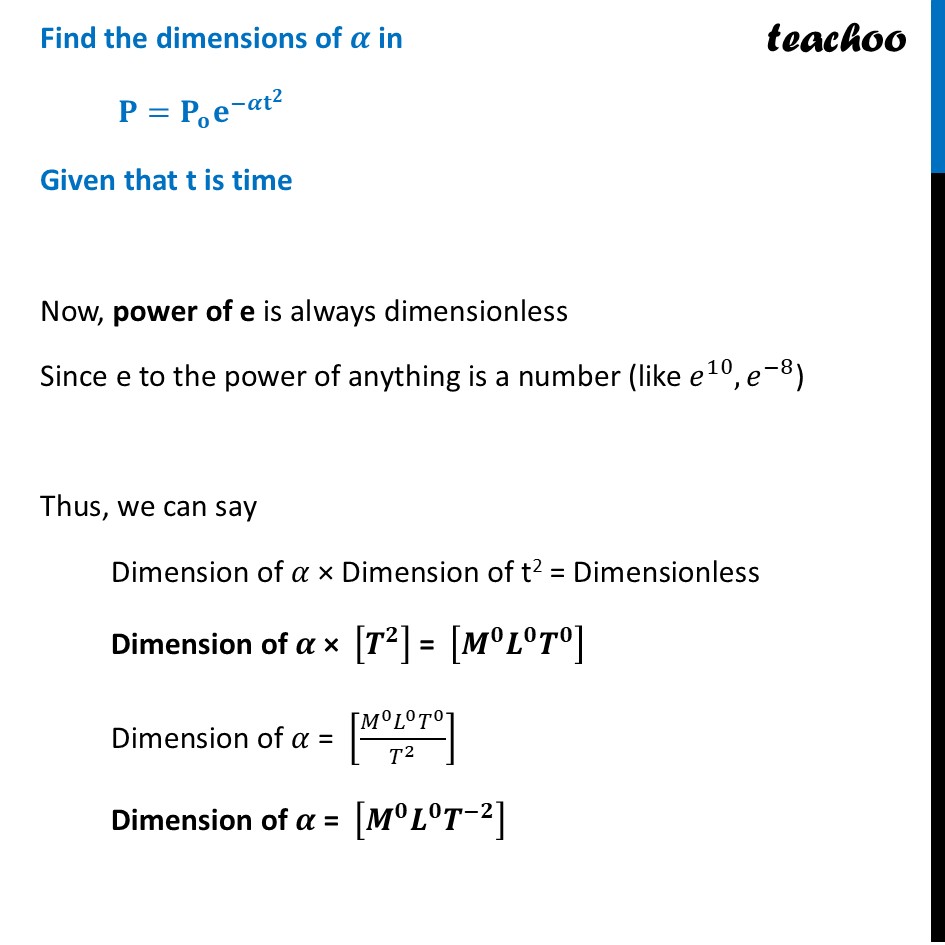 part 7 - Principle of Homogeneity of Dimensions - Concepts - Chapter 1 - Units and Measurement - Physics Class 11