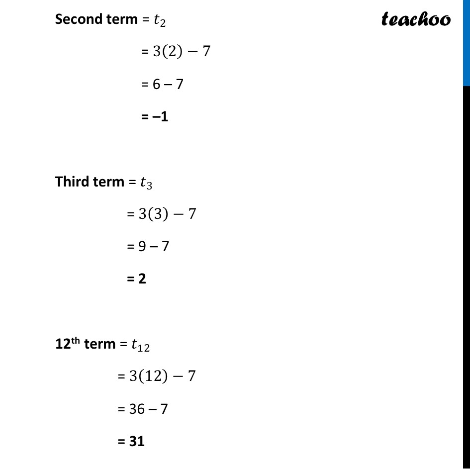 part 2 - Exercise Question 1 (Page 178) - Explicit Rule for a Sequence - Chapter 8 - Predicting What Comes Next: Exploring Sequences & Progress - Class 9