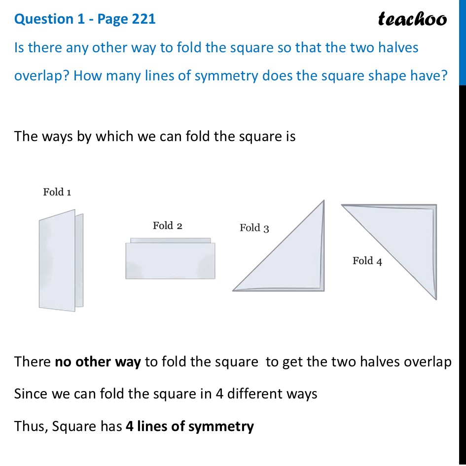 Is there any other way to fold the square so that the two halves - Figures with more than one line of symmetry