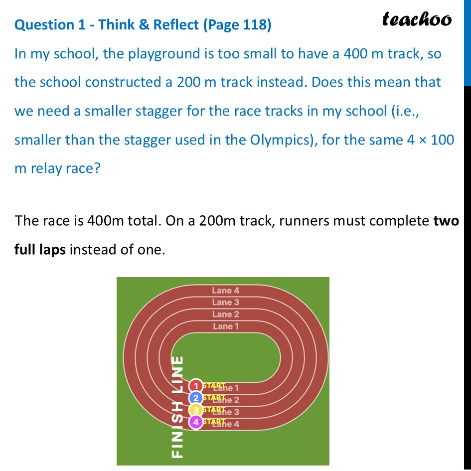 In my school, the playground is too small to have a 400 m track - Definition (and Quesitons)