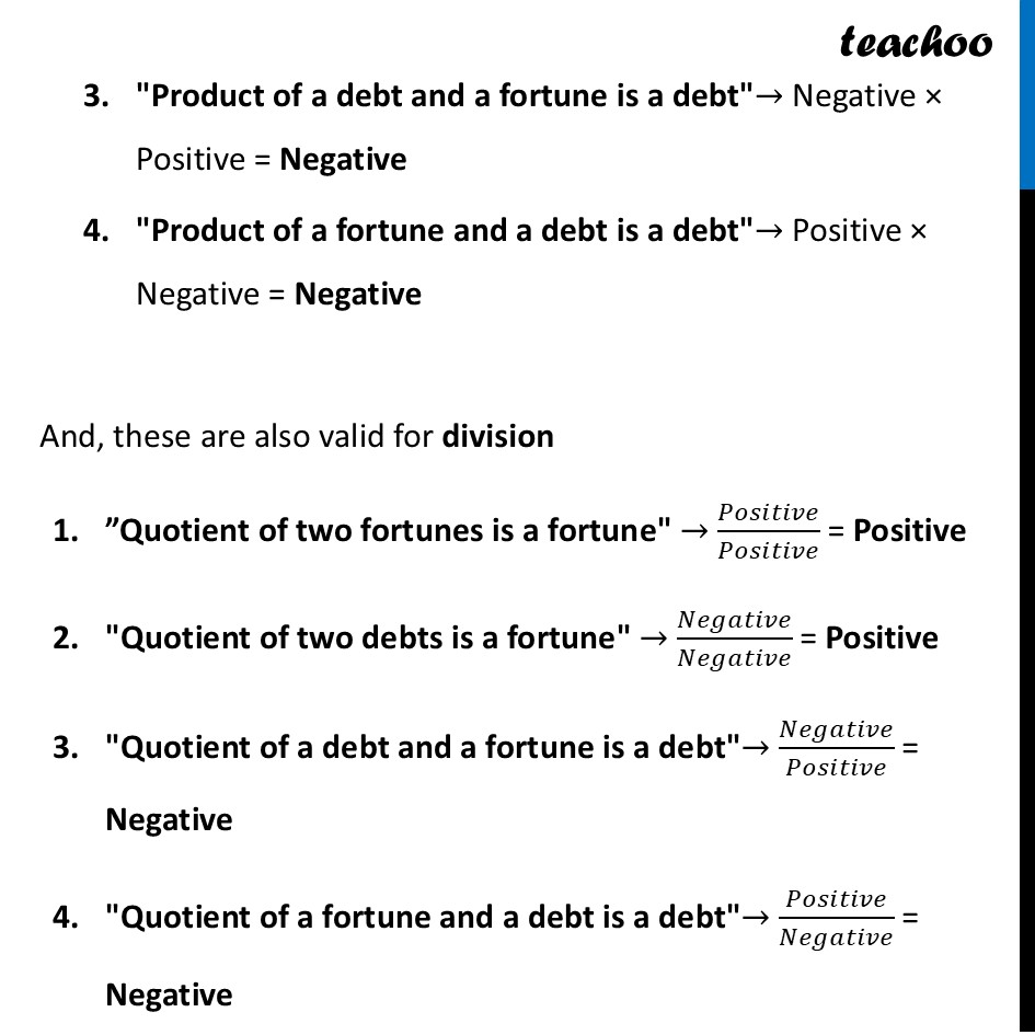 part 2 - Brahmagupta’s Rules for Multiplication and Division of Positive and Negative Numbers - Brahmagupta’s Rules for Multiplication and Division of Integers - Chapter 2 Class 7 - Operations with Integers (Ganita Prakash II) - Class 7 (Ganita Prakash 1, 2 & old NCERT)