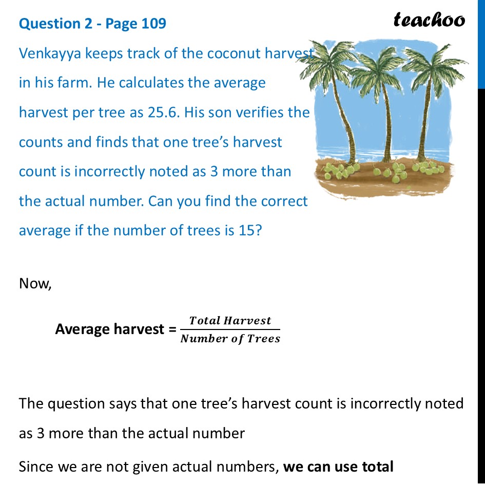 [Class 8] Venkayya keeps track of the coconut harvest in his farm - Finding the Unknown