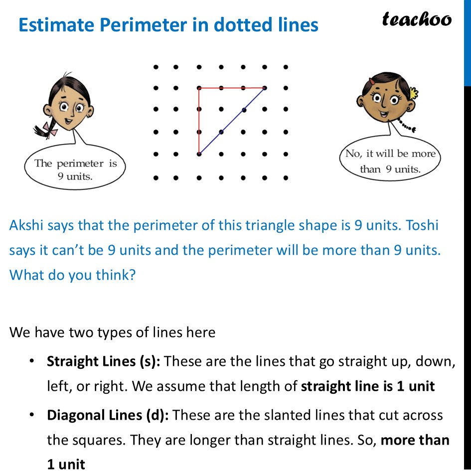 [Class 6 ] Estimate Perimeter in dotted lines - (Perimeter and Area) - Estimate & Verify - Page 134, 135