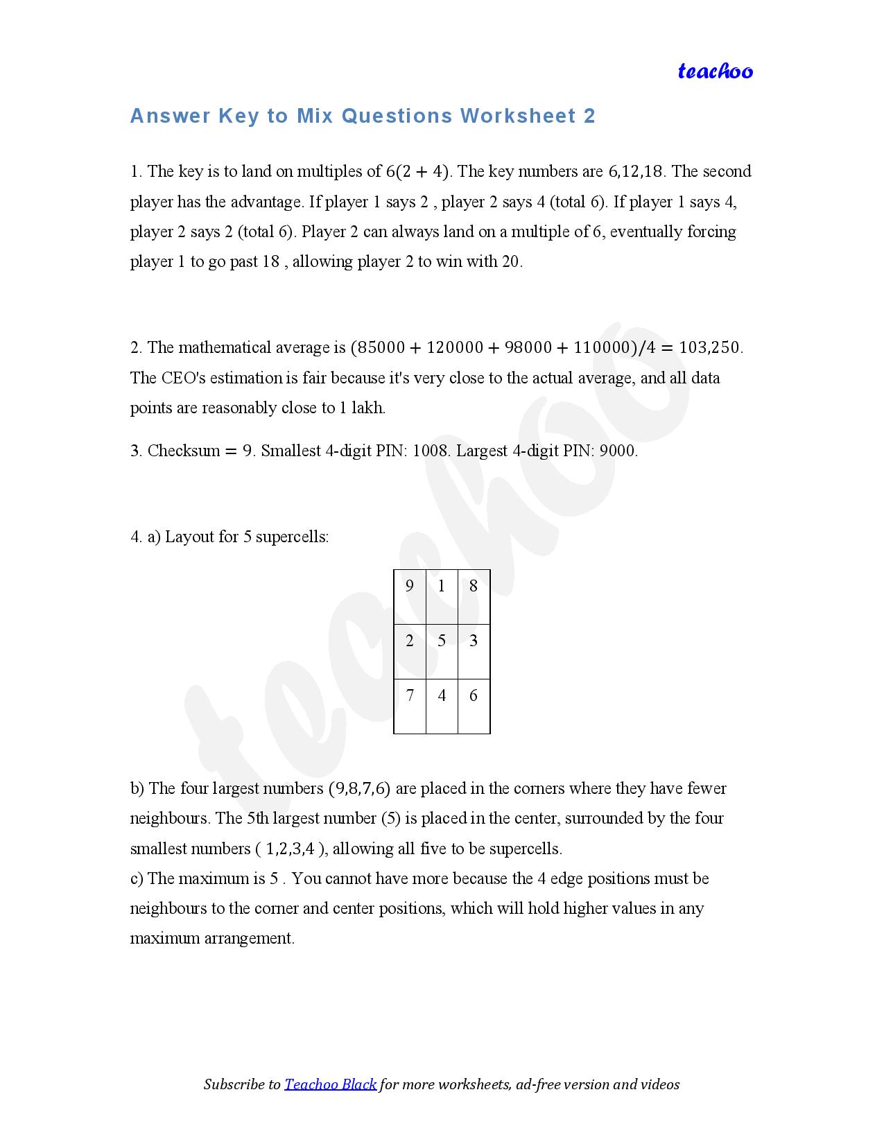 part 5 - Mix Questions - Worksheet 2 - Teachoo Questions - Mix - Chapter 3 Class 6 - Number Play (Ganita Prakash) - Class 6 (Ganita Prakash & Old NCERT)