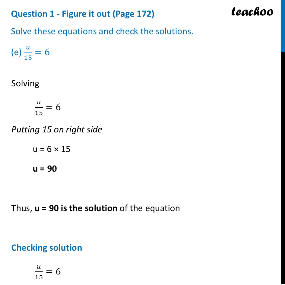 part 10 - Question 1 - Figure it out (Page 172) - Solving Equations - Chapter 7 Class 7 - Finding the Unknown (Ganita Prakash II) - Class 7 (Ganita Prakash 1, 2 & old NCERT)
