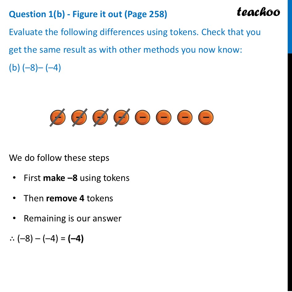 part 2 - Question 1 - Figure it out (Page 258) - Token Model - Chapter 10 Class 6 - The other side of Zero (Ganita Prakash) - Class 6 (Ganita Prakash & Old NCERT)