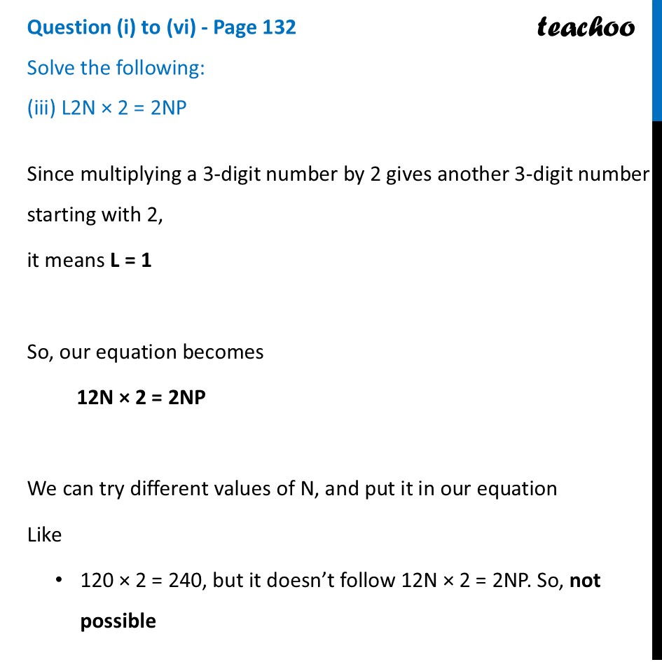 part 6 - Question (i) to (vi) - Page 132 (Solve the following) - Digits in Disguise - Chapter 5 Class 8 - Number Play (Ganita Prakash) - Class 8 (Ganita Prakash - 1, 2 & Old NCERT)