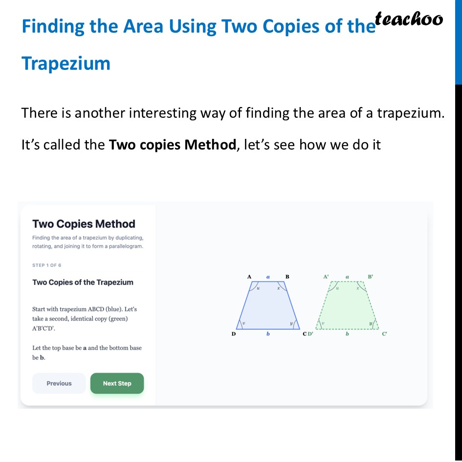 Finding the Area Using Two Copies of the Trapezium [Class 8 Ganita II] - Area of Trapezium
