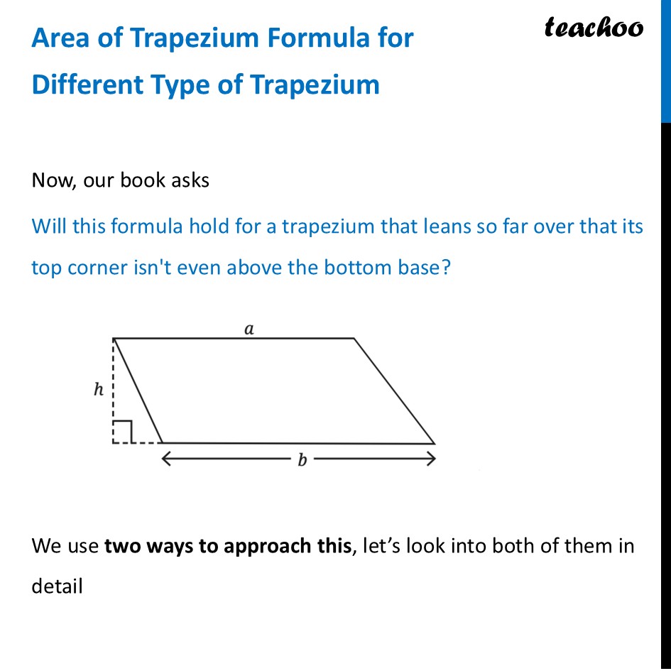 Area of Trapezium Formula for Different Type of Trapezium [Class 8] - Area of Trapezium