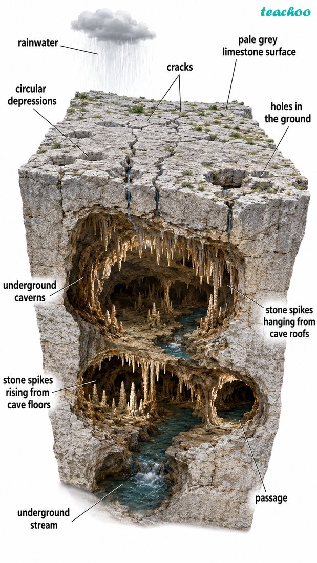 Fig. 2.27 — Landslide shown on a steep slope with rock, mud and soil sliding downward.
