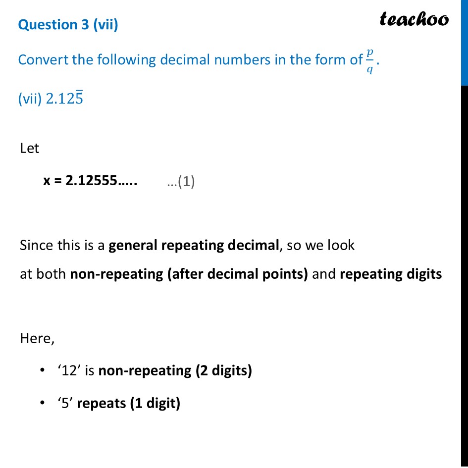 part 14 - Question 3 - End-of-Chapter Exercises - Chapter 3 Class 9 - The World of Numbers (Ganita Manjari I) - Class 9