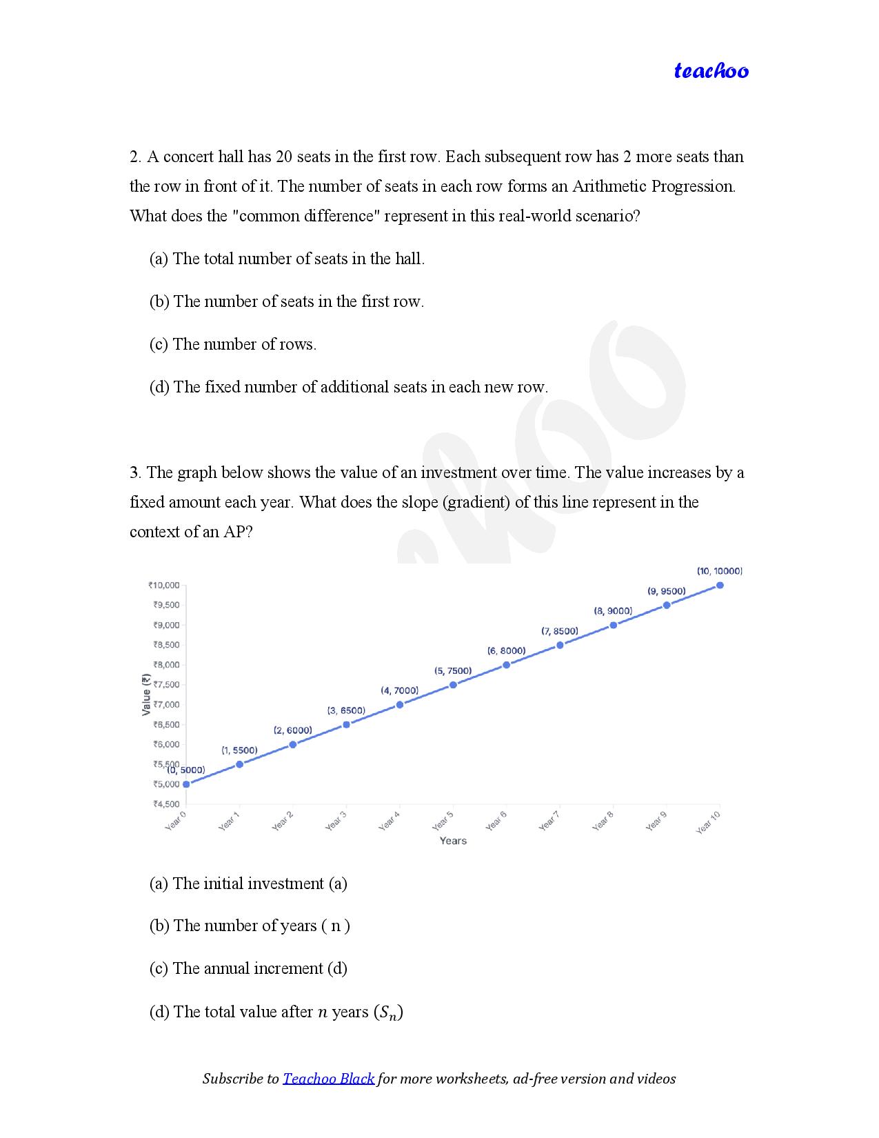 part 2 - MCQ - Worksheet 1 - Teachoo Questions - MCQs - Serial order wise - Chapter 5 Class 10 Arithmetic Progressions