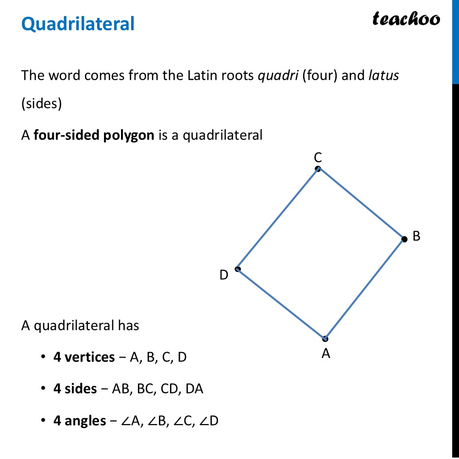 [Class 8 Maths] Quadrilateral - Definition and Properties - Teachoo - Definitions