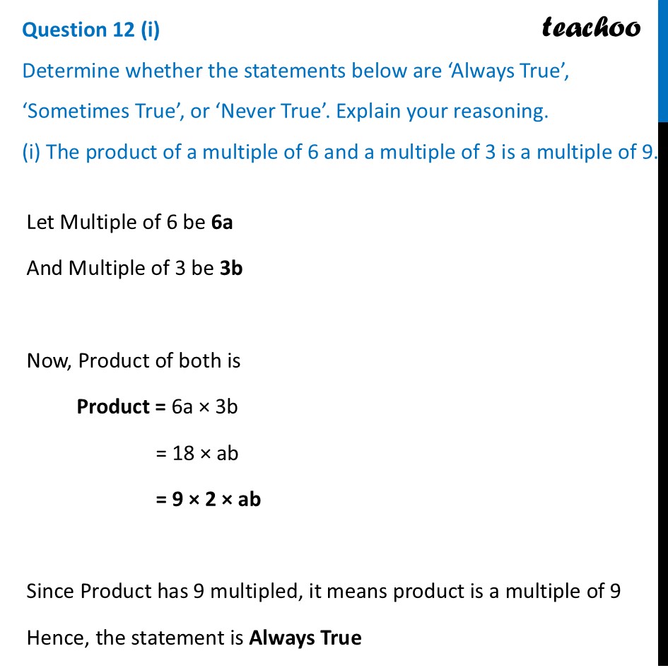 Determine whether the statements below are ‘Always True’,‘Sometimes - Figure it out - Page 132, 133, 134