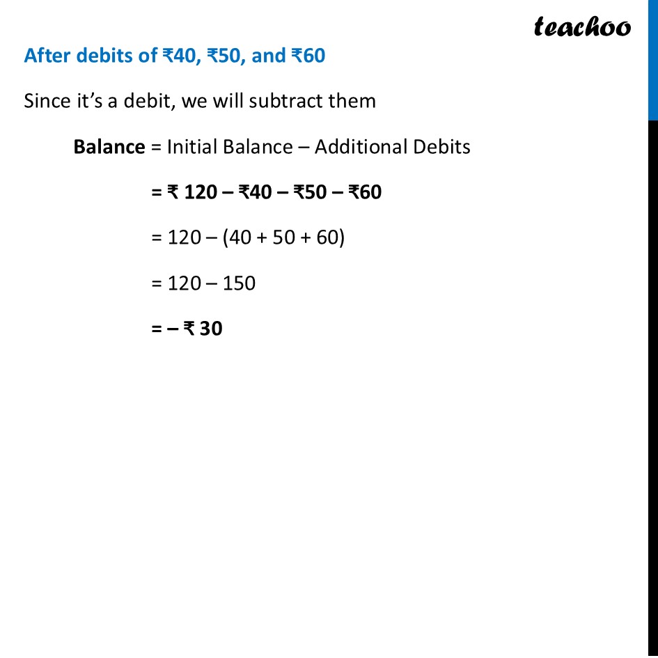 part 2 - Question 1 - Figure it out (Page 260) - Credit and Debit - Chapter 10 Class 6 - The other side of Zero (Ganita Prakash) - Class 6 (Ganita Prakash & Old NCERT)