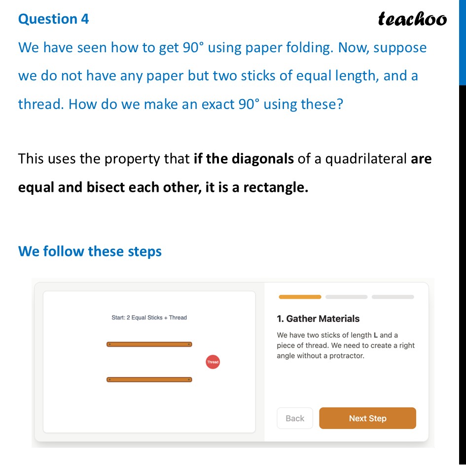 [Maths] We have seen how to get 90° using paper folding. Now, suppose - Figure it out - Page 94