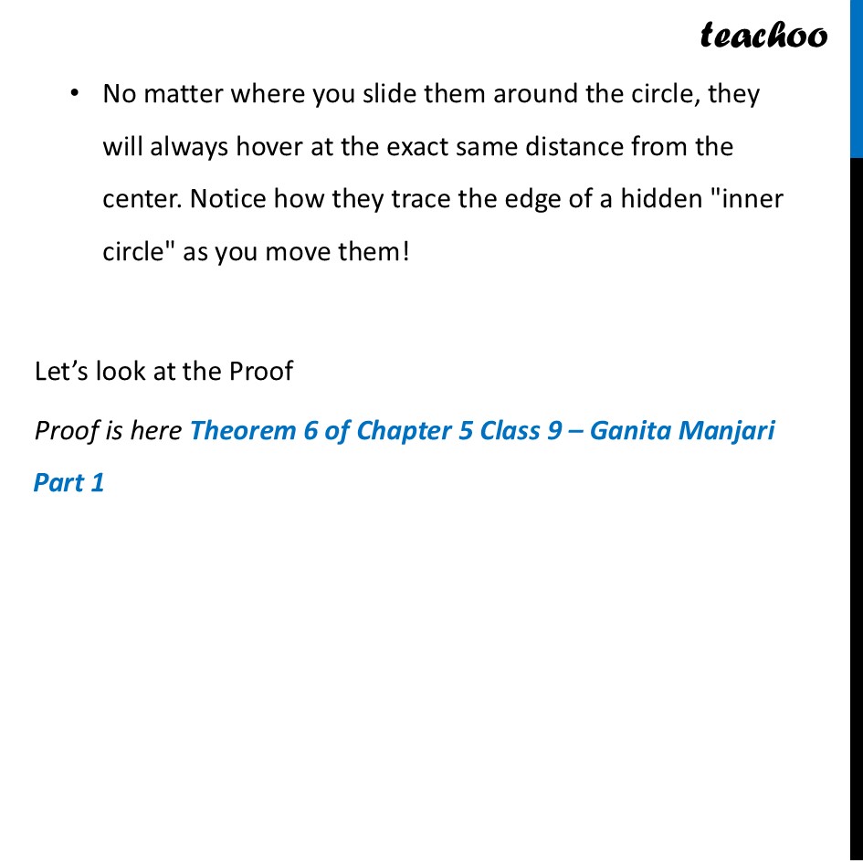 part 3 - Distance of Chords from the Centre - Distance of Chords from the Centre - Chapter 5 Class 9 - I’m Up and Down, and Round and Round (Ganita Manja - Class 9